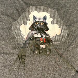 Gray Cat Graphic Tee
